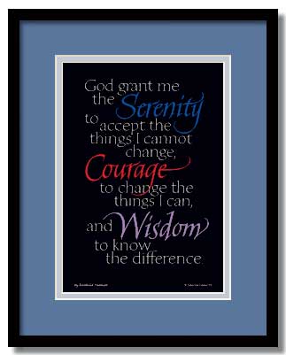 serenity prayer calligraphy print 11x14